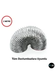 CAM MENFEZCİM 2 Metre Aspiratör Davlumbaz Havalandırma Borusu Tüm Davlumbazlara Uyumlu Q 127 Mm - 1