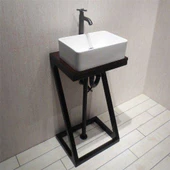 Lavabo Altlığı Lavabo Dolabı Metal Ayaklı Evye - 1