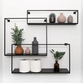 Banyo İçin Ferforje Raf Üçlü Metal Banyo Rafı - 1