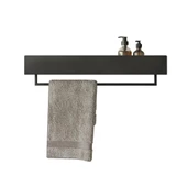 Metal Banyo Rafı Siyah Havluluk Şampuanlık ve Sabunluk Rafı - 3