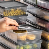 Porsima 1169 8li Buzdolabı Organizer Mikrodalga Ve Derin Dondurucuya Uygun Buzluk Bakliyat Saklama Kabı - Antrasit thumbnail 4