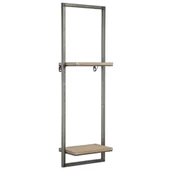 Metal Duvar Rafı Ahşaplı Duvara Sabit Banyo Organizer - 5