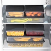 Porsima 1169 8li Buzdolabı Organizer Mikrodalga Ve Derin Dondurucuya Uygun Buzluk Bakliyat Saklama Kabı - Antrasit thumbnail 2