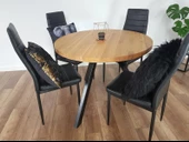 Yuvarlak Masa Metal Ayaklı Yemek Masası - 1