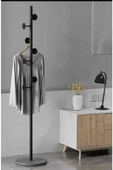 Metal Beyaz  Ayaklı Askılık Elbise Askısı Portmanto Askılık 165*32 cm - 2