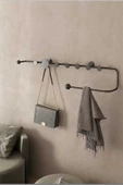 Metal Duvar Askısı Metal Askılık Elbise Askılığı Siyah 80 cm - 3