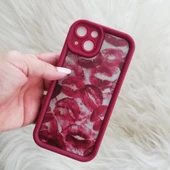 Iphone 13 Bordo Desenli Telefon Kabı - 1