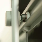 Sanica Tek Ön Cephe Duşakabin 1 Sabit 1 Kayar 5 mm Temperli Cam Mat Krom 130 cm Genişlik 188 cm H thumbnail 3