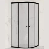 Sanica Magna Cam Duşakabin Oval Siyah Kumlama 4 mm 80 x 80 cm H:178 thumbnail 1