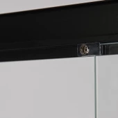 Sanica Tek Ön Cephe Duşakabin 1 Sabit 1 Kayar 5 mm Temperli Cam Siyah 150 cm Genişlik 188 cm H - 4