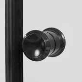 Sanica Tek Ön Cephe Duşakabin 1 Sabit 1 Kayar 5 mm Temperli Cam Siyah 150 cm Genişlik 188 cm H - 2