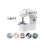 QASUL Işıklı Elektrikli Mini Dikiş Makinesi Ayak Pedallı Çok Fonksiyonlu Taşınabilir Dikiş Makinesi - 1