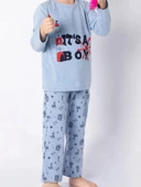 Doremi Erkek Çocuk Pijama Takımı mavi melanj - 1