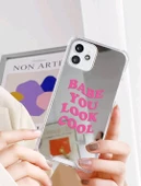 Iphone 14 Pro Max Pembe Yazılı Telefon Kabi - 3