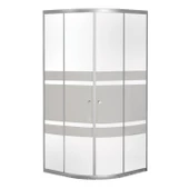 Sanica Orbit Duşakabin Oval Şerit Desenli Cam 5 mm 100 x 100 cm H:178 - 2
