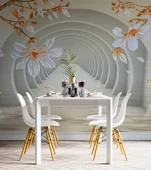3 Boyutlu Çiçekli Tünel Temalı Duvar Kağıdı Baskı thumbnail 5