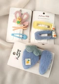 Toka Kız Çocuk Toka Seti Sevimli Ördek Tavşan Havuç Peluş toka - 1