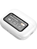 Logia Touch Screen Pro Dokunmatik LED Ekranlı Bluetooth Kulaklık Beyaz - 4