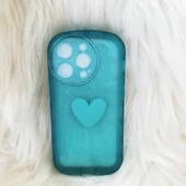 Iphone 14 Pro Yeşil Kalpli Telefon Kabı - 1