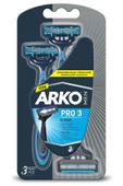 ARKO T3 Pro 3 Bıçaklı Tıraş Bıçağı 3'Lü & Cool Tıraş Köpüğü 200 ml Avantaj Paketi - 4