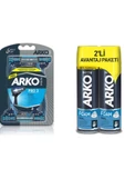 ARKO Men Pro 3 Bıçaklı Tıraş Bıçağı 6'lı + Men Men Tıraş Köpüğü Cool 200 Ml X 2 - 1