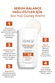 SİNOZ Spf50 Yağlı Ciltlere Özel Sıvı Yüz Güneş Kremi - Yeni Nesil Güneş Filtreleri Hibrit Formül 50ml - 2