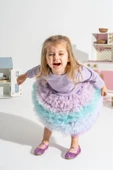 Rainbow Tütü Etekli Uzun Kollu Çocuk Elbisesi - 5