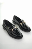 Muggo SUSSİE Garantili Metal Tokalı Kadın Loafer Günlük Ayakkabı - 9