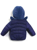 YENİ Trend Sevimli Dinazor Figürlü Welsoft Kulaklı Kapüşonlu Kışlık İçi Peluş Erkek Bebek Mont Şişme - 3