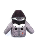 YENİ Trend Sevimli Dinazor Figürlü Welsoft Kulaklı Kapüşonlu Kışlık İçi Peluş Erkek Bebek Mont Şişme - 1