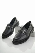 Muggo SUSSİE Garantili Metal Tokalı Kadın Loafer Günlük Ayakkabı - 1