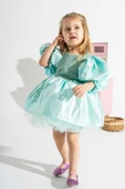 Mermaid Parlak Kız Çocuk Parti Elbisesi - 4
