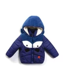 YENİ Trend Sevimli Dinazor Figürlü Welsoft Kulaklı Kapüşonlu Kışlık İçi Peluş Erkek Bebek Mont Şişme - 2