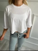 Kadın Basic Crop Tshirt thumbnail 2
