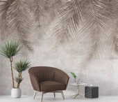 Soft Palmiye Yaprak Desenli Duvar Kağıdı Baskı - 6