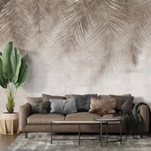Soft Palmiye Yaprak Desenli Duvar Kağıdı Baskı - 1