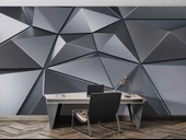 3 Boyutlu Metalik Siyah Duvar Kağıdı Baskı thumbnail 4