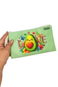 Love Avokado Çiçekli Desenli Kalem Kutusu Yıkanabilir Bez Kalemlik - 2