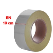 Düz Desensiz En 10 cm 5 Mt İkaz Bandı Reflektif Metalize Gri Renk Gece Parlayan Reflektörlü Bant thumbnail 3