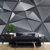 3 Boyutlu Metalik Siyah Duvar Kağıdı Baskı thumbnail 2