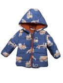 Yeni Trend Kepçe & Kamyonet Desenli Polar Astarlı Kapüşonlu Kışlık İçi Peluş Erkek Bebek Mont Şişme - 3
