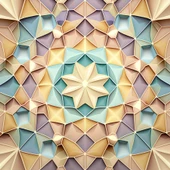 Renkli Geometrik Desenli Renkli Duvar Kağıdı Baskı - 7