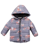 Yeni Trend Kepçe & Kamyonet Desenli Polar Astarlı Kapüşonlu Kışlık İçi Peluş Erkek Bebek Mont Şişme - 1