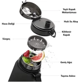 Uzspace Tritan Su Matarası 800Ml Mint Pembe - 3