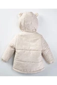 Yeni Hayvan Desenli Kulaklı Soft Kumaş Fermuarlı Kapüşonlu Kışlık İçi Peluş Erkek Bebek Mont Şişme - 7
