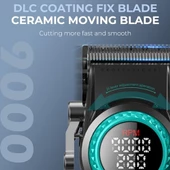 VGR 001 Profesyonel  Berberler için Karbon Çelik Bıçak Saç Kesme Makinesi 9000RPM, LED Ekran - 5