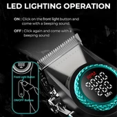 VGR 001 Profesyonel  Berberler için Karbon Çelik Bıçak Saç Kesme Makinesi 9000RPM, LED Ekran - 2