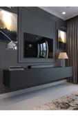 Myniture Home & Living Festival Tv Sehpası DV-Q17-4 Antrasit Minifiks Bağlantı Duvara Monte Tv Ünitesi - 1