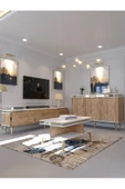 Myniture Home & Living Festival Tv Sehpası - Konsol - Orta Sehpa Beyaz Çam Gold G-SET-4-1-6 - 1