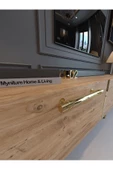 Myniture Home & Living Festival Tv Sehpası G3817-6-Y1-D2 Çam Gold Metal Kulp thumbnail 4